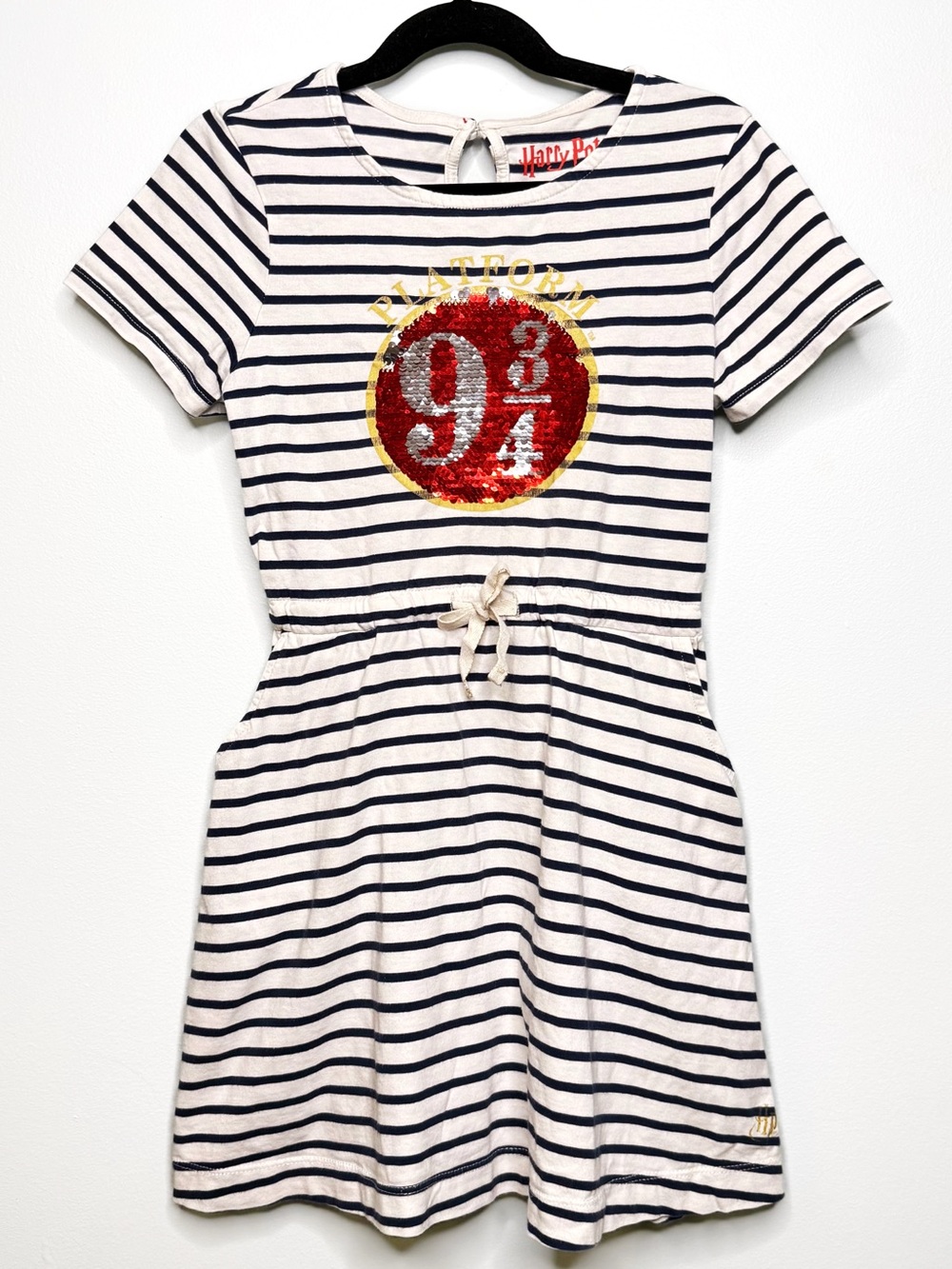 Mini Boden x Harry Potter Striped Platform 9 ¾ Sequin Dress Size 8-9 Years